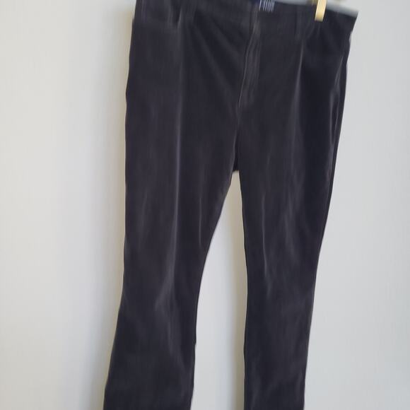 Corduroy pants Chaps Womens 16 Dark Grey Black Straight Leg Mid Rise Fall Winter - Picture 2 of 11